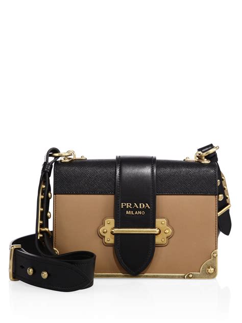 prada cahier small two tone leather shoulder bag|prada cahier bag.